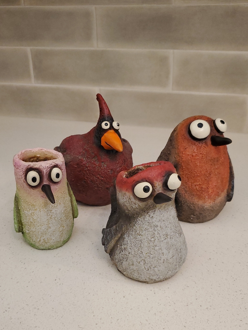Blob House Mini Bird Planters Set of 4 - Picture 6 of 12